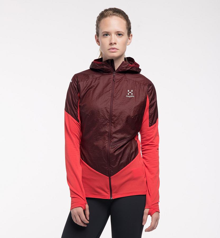 Haglöfs Womens L.I.M Hybrid Fleece Red New Zealand 40612GULE
